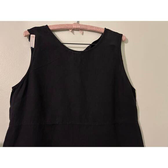 Britches for Women Black Linen Blend Sleeveless Dress XL Vintage 90s Minimalist - Picture 8 of 13